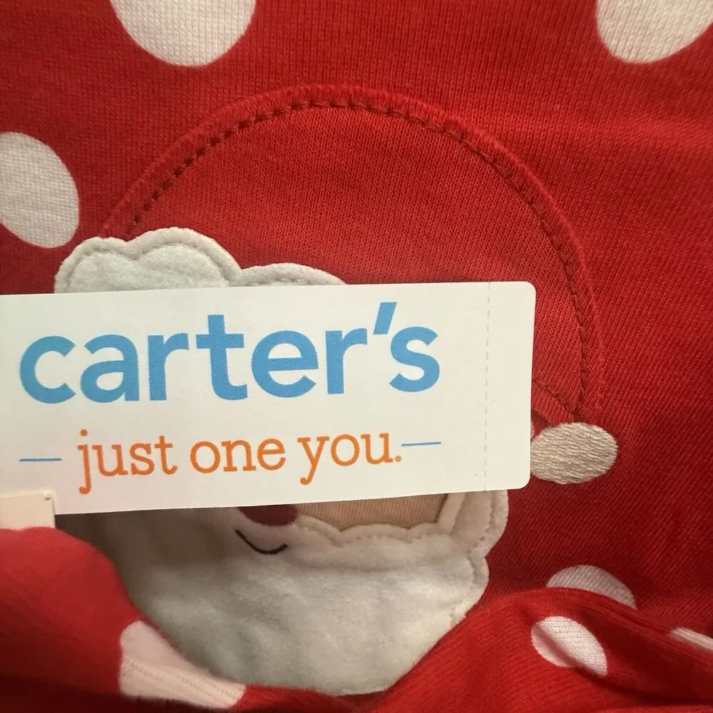 Carter's Just One You Baby Christmas Pajamas 2 Piece Set 18 Months NWT Santa Red
